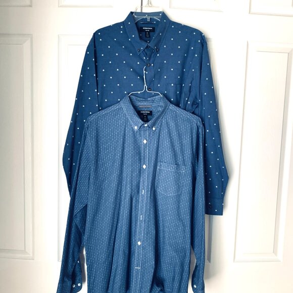 NORDSTROM 2 Mens Button Down Long Sleeve Shirt Sz XL Trim Fit - Picture 1 of 10